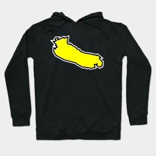 Gabriola Island Silhouette in a Lemon Yellow Flavour - Bright and Simple - Gabriola Island Hoodie